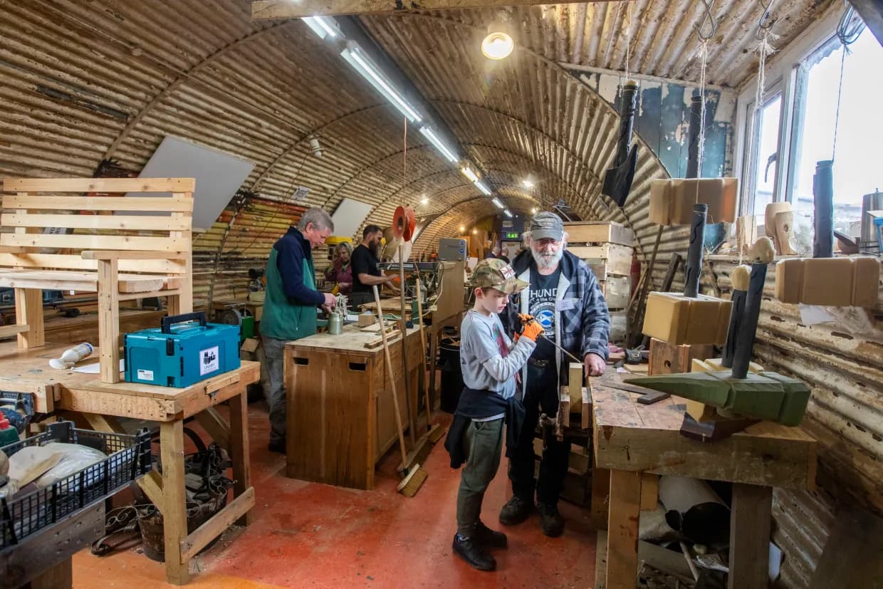 Hands-on activity in the huts